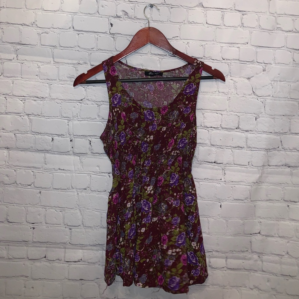 Forever 21 Maroon & Purple Floral Blouse size S - Picture 2 of 10